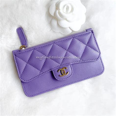 chanel classic card holder purple|chanel card holder original.